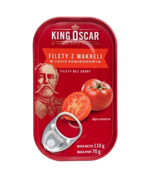 Filety z makreli w sosie pomidorowym -  110g- King Oscar