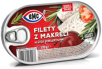 Filety z makreli w sosie pomidorowym / 170g / BMC 