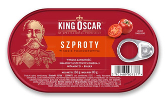 Szproty w sosie pomidorowym - 160g - King Oscar