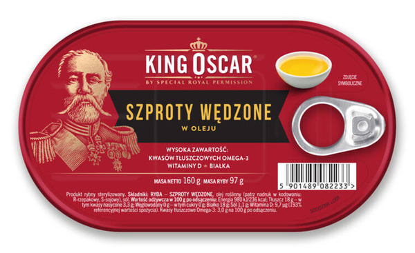 Szproty wędzone w oleju - 160g - King Oscar