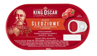 Filety śledziowe w sosie pomidorowym z papryką -  160g - King Oscar