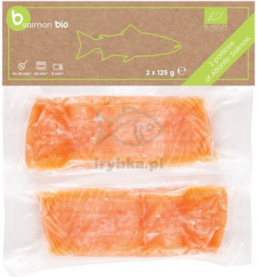 Bio Łosoś atlantycki ze skórą - porcja 2 x 125 g