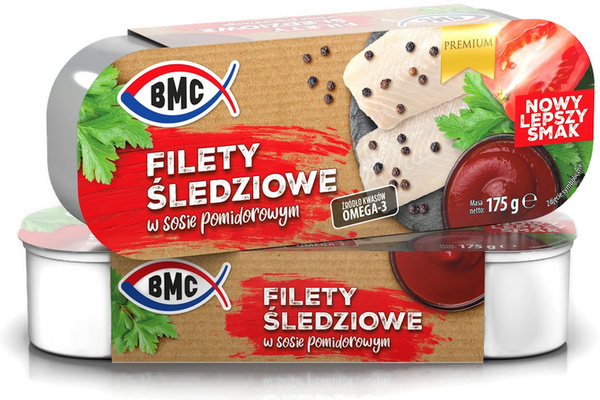 Filety śledziowe w sosie pomidorowym / 175g / BMC