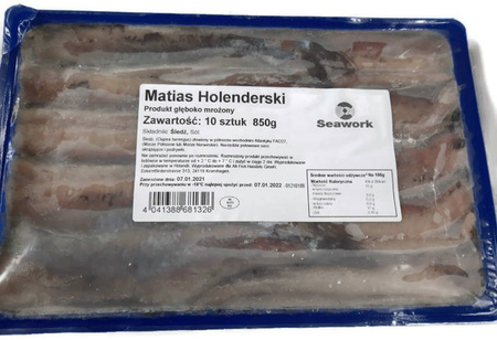 Śledź holenderski - mrożony - oryginalny - 800g / 1x